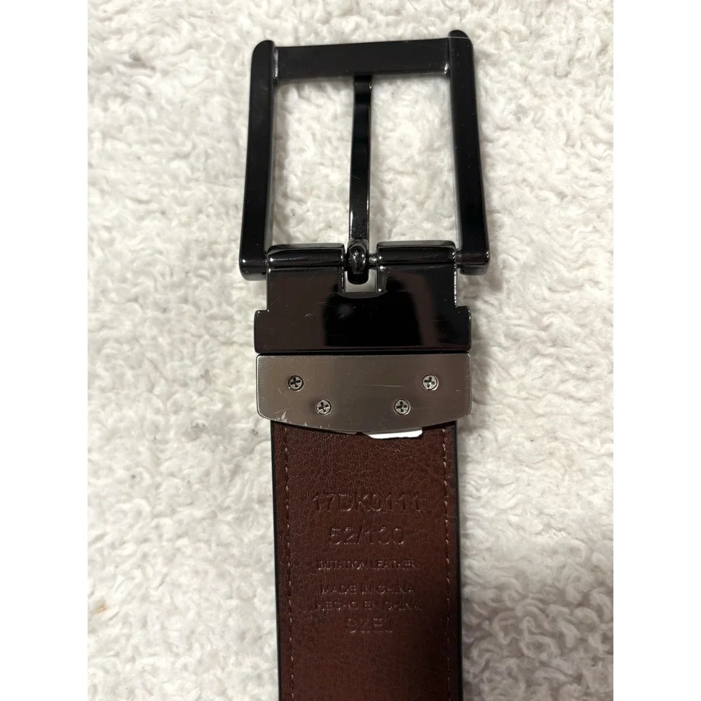 Dockers Reversible Belt Black/Brown Mens Sz 52 Faux‎ Leather